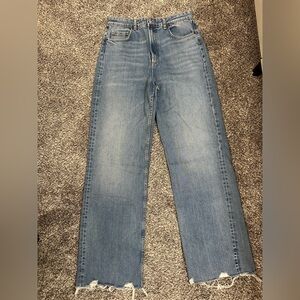 Zara high rise straight jeans